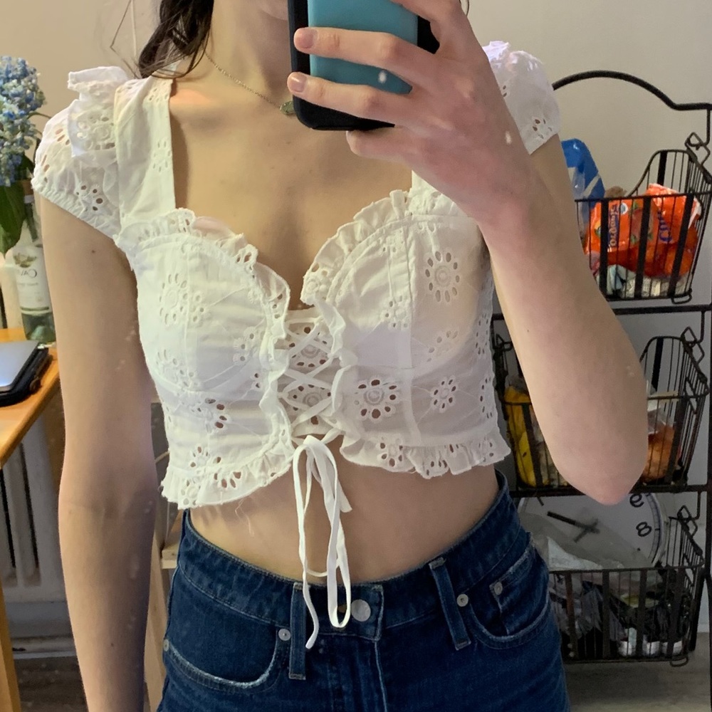 Princess Polly White Corset Detail Top